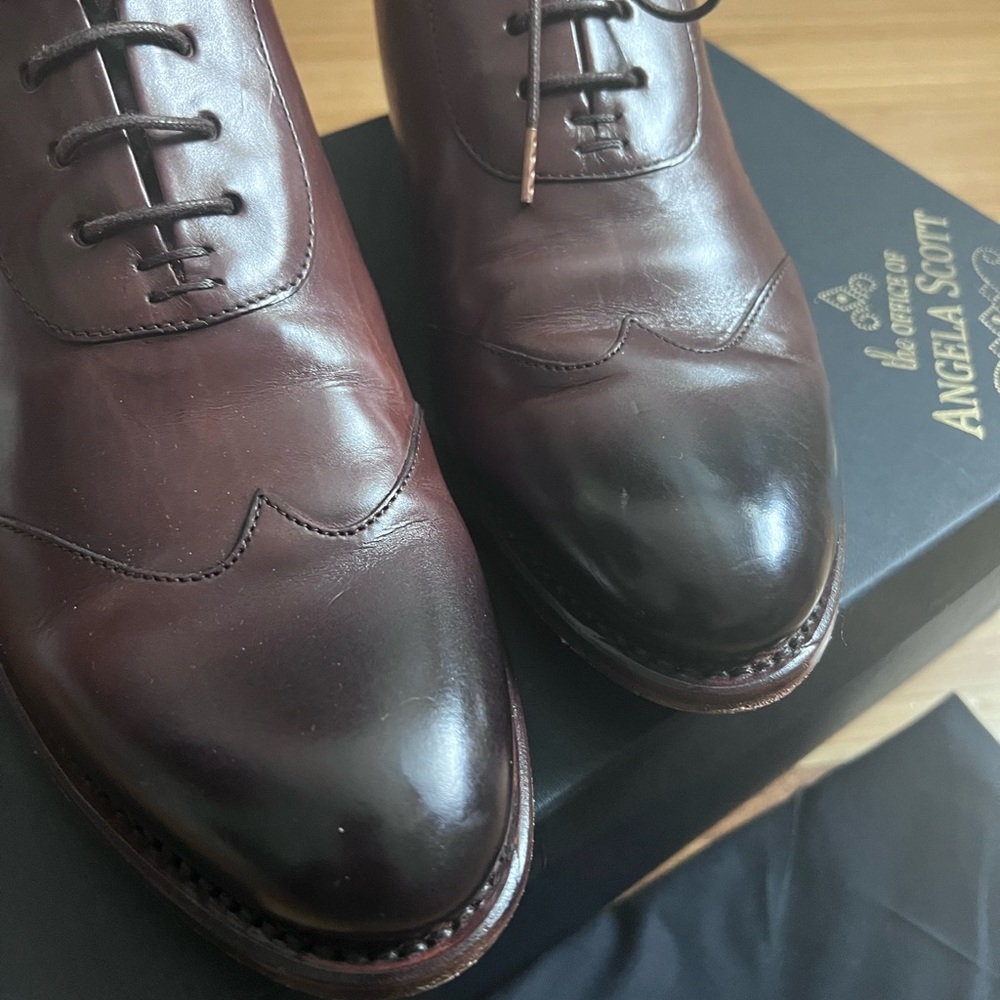 TOOAS Women's Brown Leather Lace-Up Oxford Shoes - Picture 3 of 15